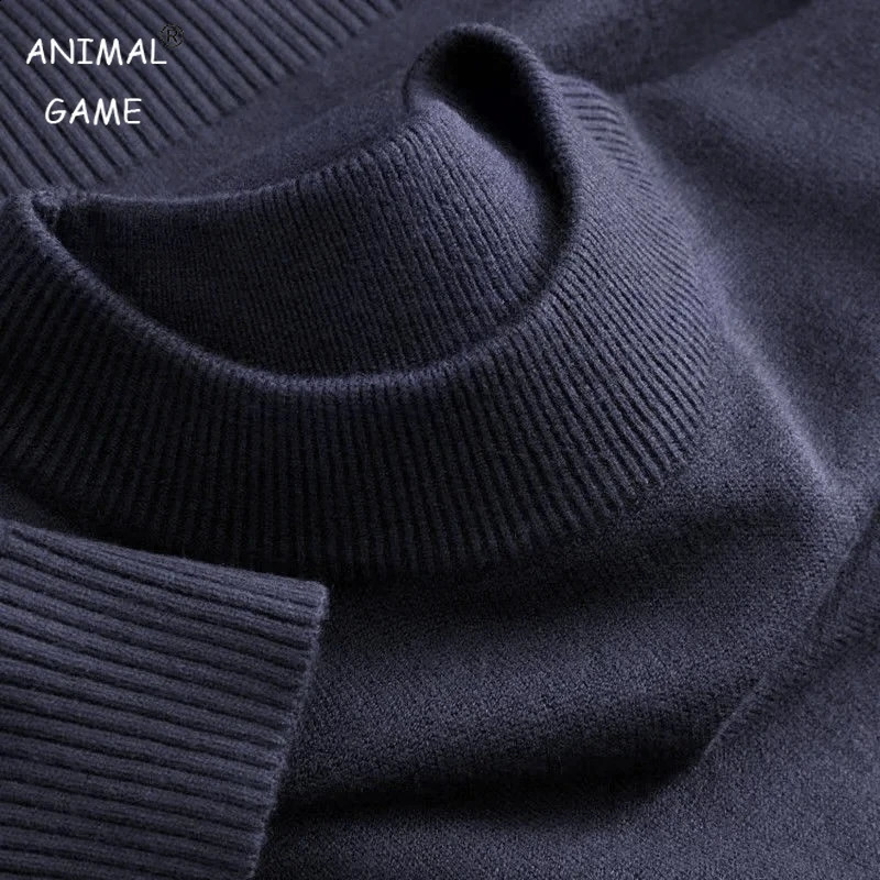Autumn Mens Casual Mock Turtleneck Sweaters Long Sleeve Thermal Knitted Pullover Sweater Basic Knit Coat Tops Woolen Outerwear 250920