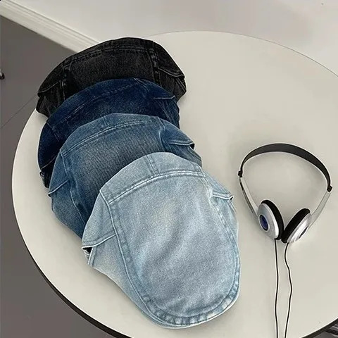 Classic Washed Denim Beret Hat Men Women Unisex Fashion Casual Retro Summer Cap Ivy sboy Hats Flat Berets Caps Homme 250920