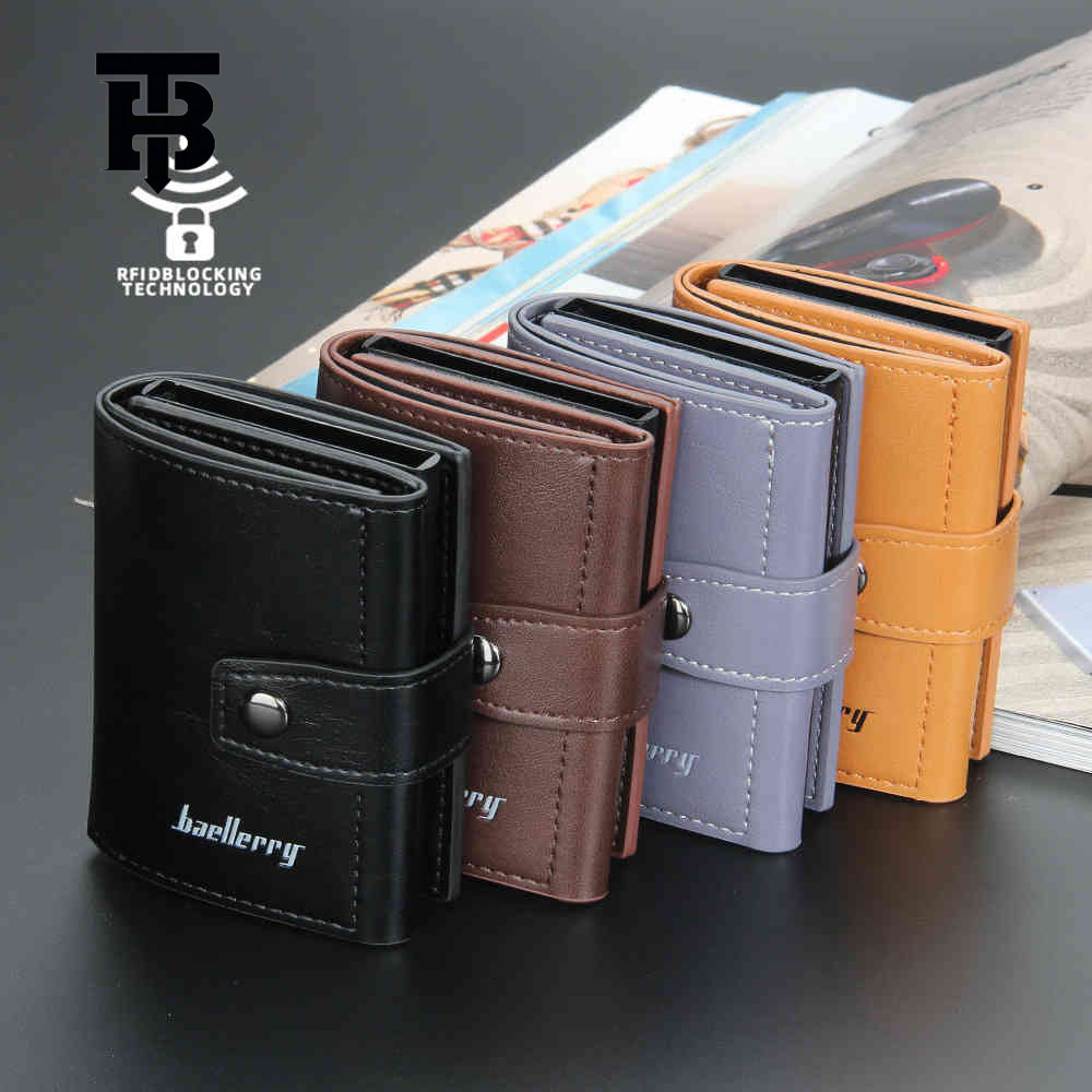 TB BHULAMTE Free Shipping New Designer Bag High-quality Casual Men's Seat RFID Aluminum Box Elastic Cardo Card Slot Anti Magnetic Buckle Car