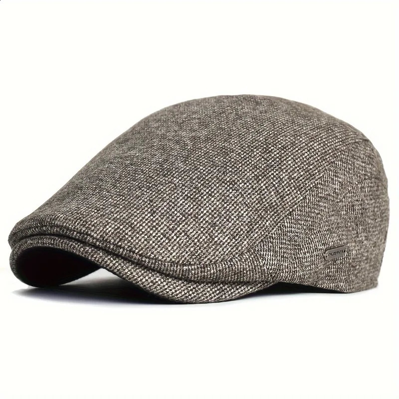 Mens Autumn Winter Wool Blend sboy Cap Fleece Lined Warm British Style Casual Outdoor Hat 250920