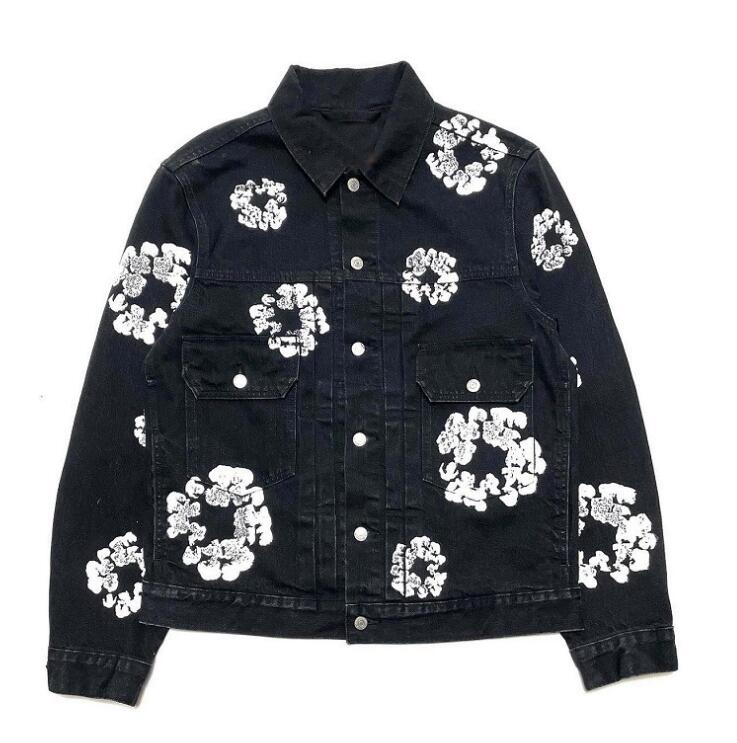 Desinger New Denim Vestes pour le bouton pour hommes en jean imprimé veste de flocon de neige veste de mode veste de mode pour femmes en manteaux