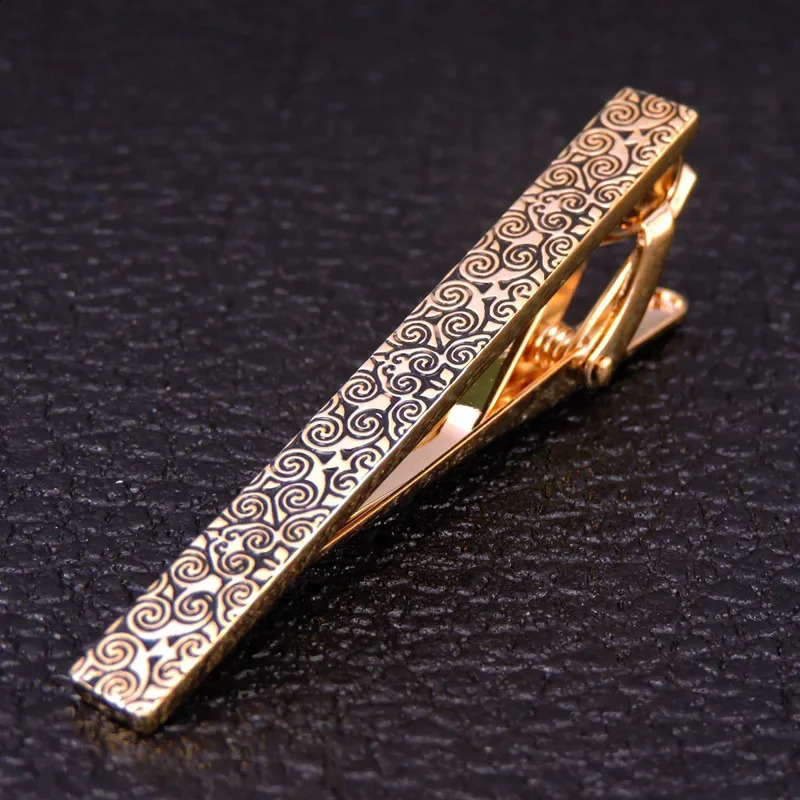 Fashionable Copper Patterned Metal Tie Clip with A Textured Business Casual Party Wedding Gift for Mens Formal Suit Accessories 250920