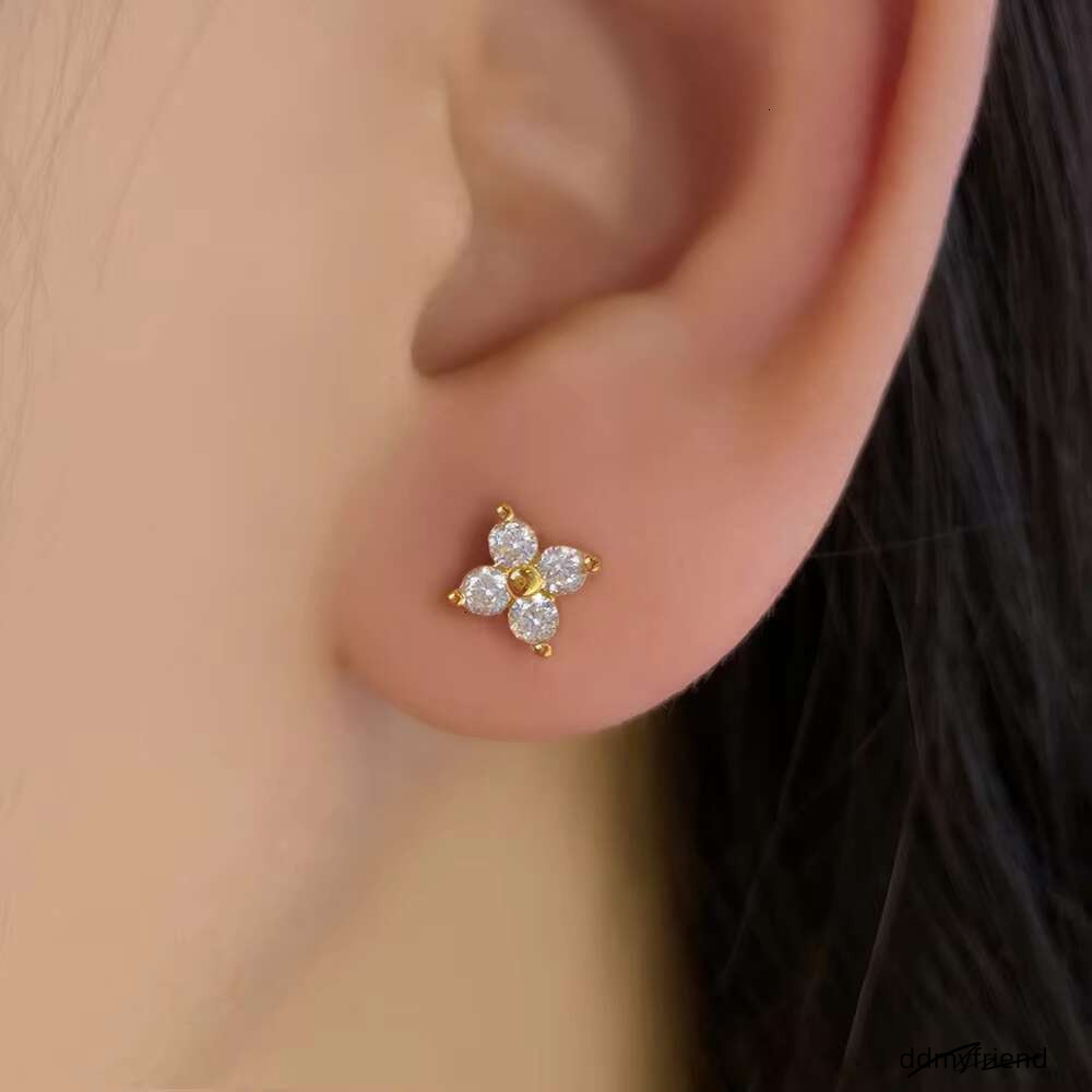 Girl Fine Jewelry Sweet Factory Custom Multi Color Stone Black Gold Plated Sterling Sier Mini Stud Earrings For Kids ddmyfriend