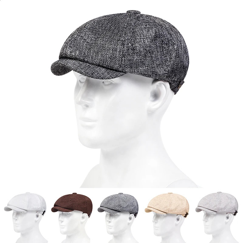 Men Casual sboy Hat Spring Summer thin retro beret wild casual Hats unisex octagonal Cap Fashion Hip Hop Caps gorras 250920