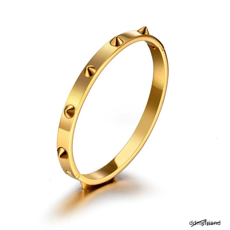 Designer Classic Bracelet Stainless Steel Men Women Riveted Bangle Gold Plated Fashion Jewelry Rivet Design ddmyfriend ddmyfriend