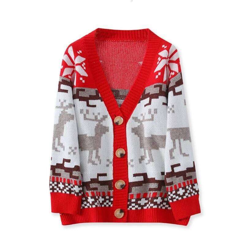 Women's Winter Korean Style Preppy Cardigan Sweater for Christmas and Daily Wear
