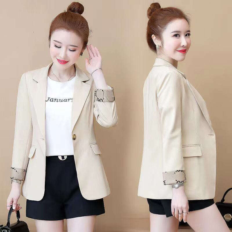Blazer au printemps au printemps pour femmes - Suite d'affaires à manches longues pour le travail de travail porte décontractée slim slim petite