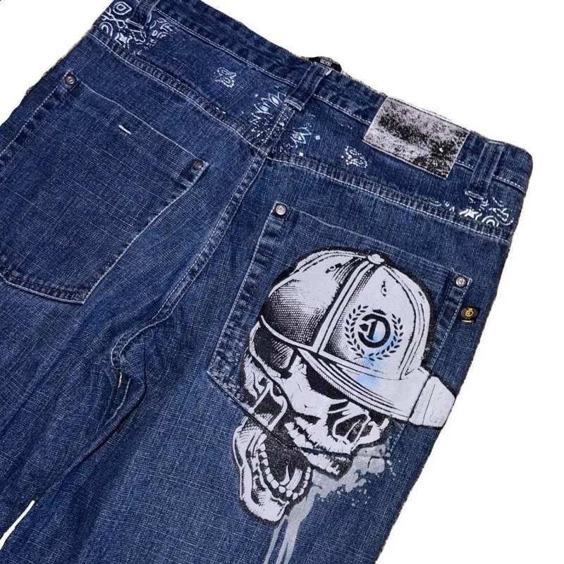American Harajuku Vintage Straight High Waist Y2K Streetwear Women Washed Pockets Baggy Jeans Gothic Wide Pants 250920