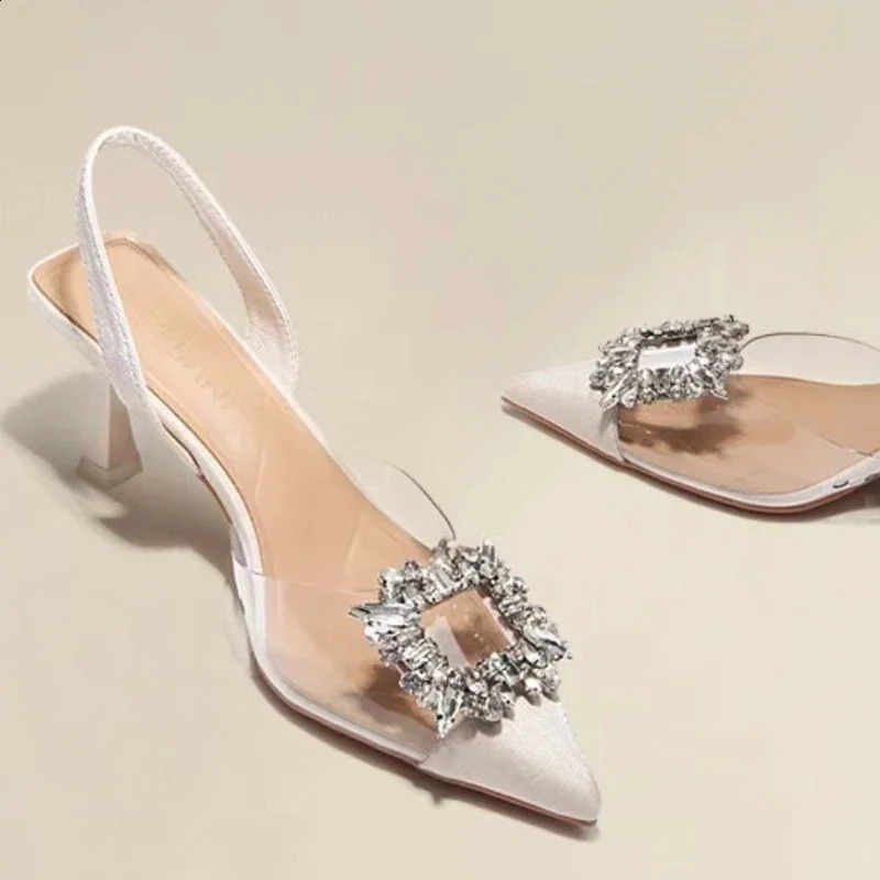 Fashion printemps et automne Banquet sexy confortable Crystal Couleur solide transparente