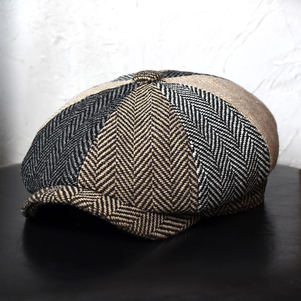 sboy Cap Men Women Autumn Winter Classic Vintage Herringbone Casual Stripe Berets Flat Hat ed Adjustable 250920