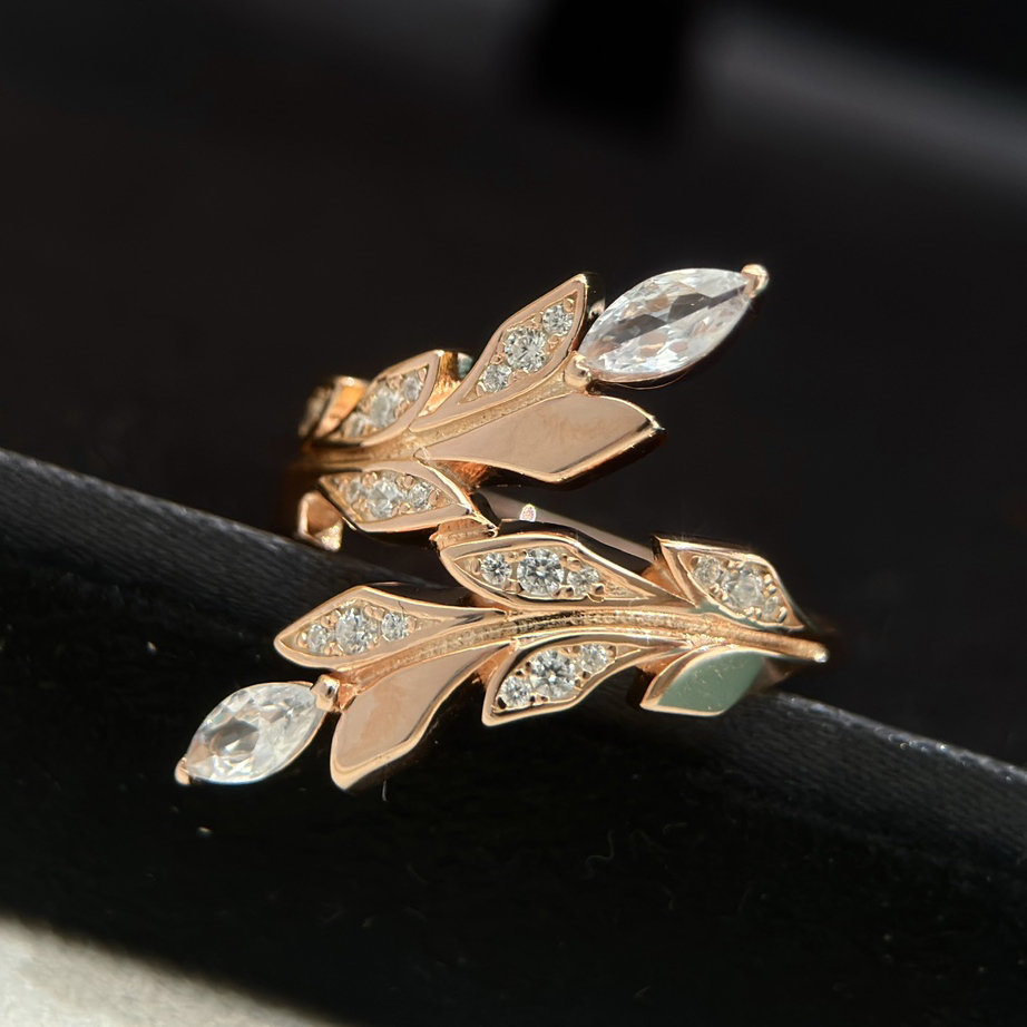 Adita Victoria Vine Bypass Ring Designer 925 Silver Ring Size 678 Jewelry Gold plaqué 18K Brand Designer Style Classic Style With Box 020