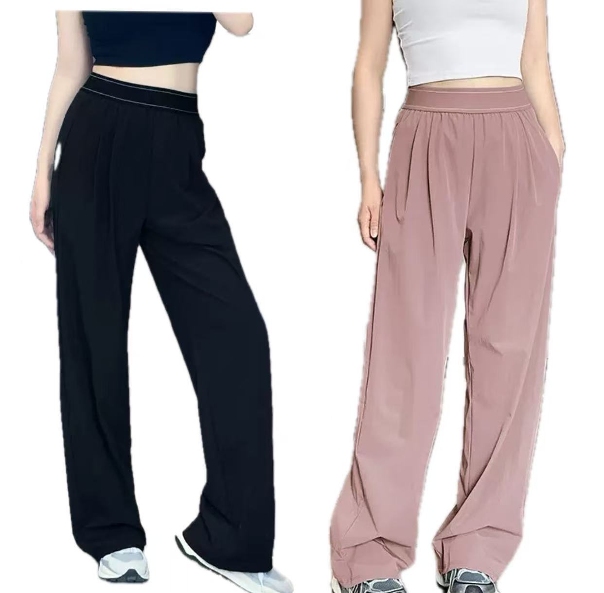 New Designer Yoga Sports Pants Womens High-Waist Full-length Dance StudioTrousers Straight-Leg Suit Up Trouser Weekend City Jogger Sweatpants Wrinkl