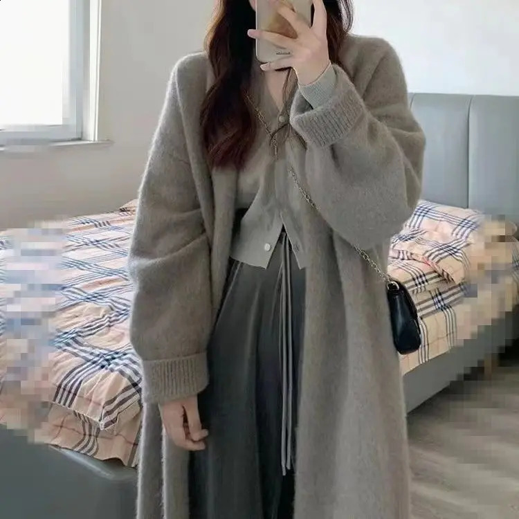 Autumnwinter Midlength Sweater Coat For Women Loose And Lazy Style Highend n Sense Casual Knitted Cardigan 250920