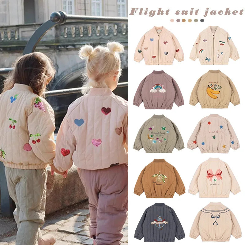 2025 Winter Autumn Boys Girls Outwear Fur Warm Down Jackets Childrens Cartoon Printed Hooded Jackets Princess Dress Top 250920