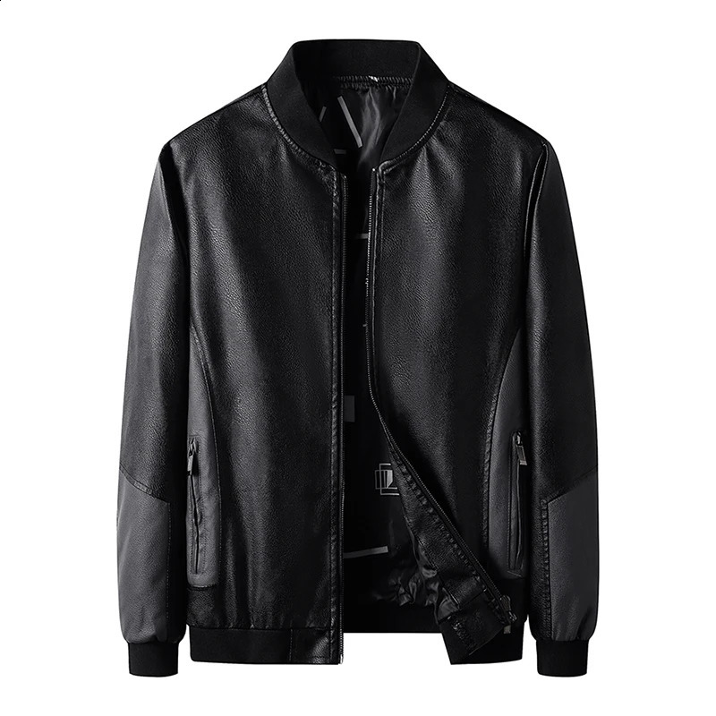Men s leather jacket patchwork jacket slim fit plus size autumn and winter mens motorcycle leather jacket high street casual top 250920