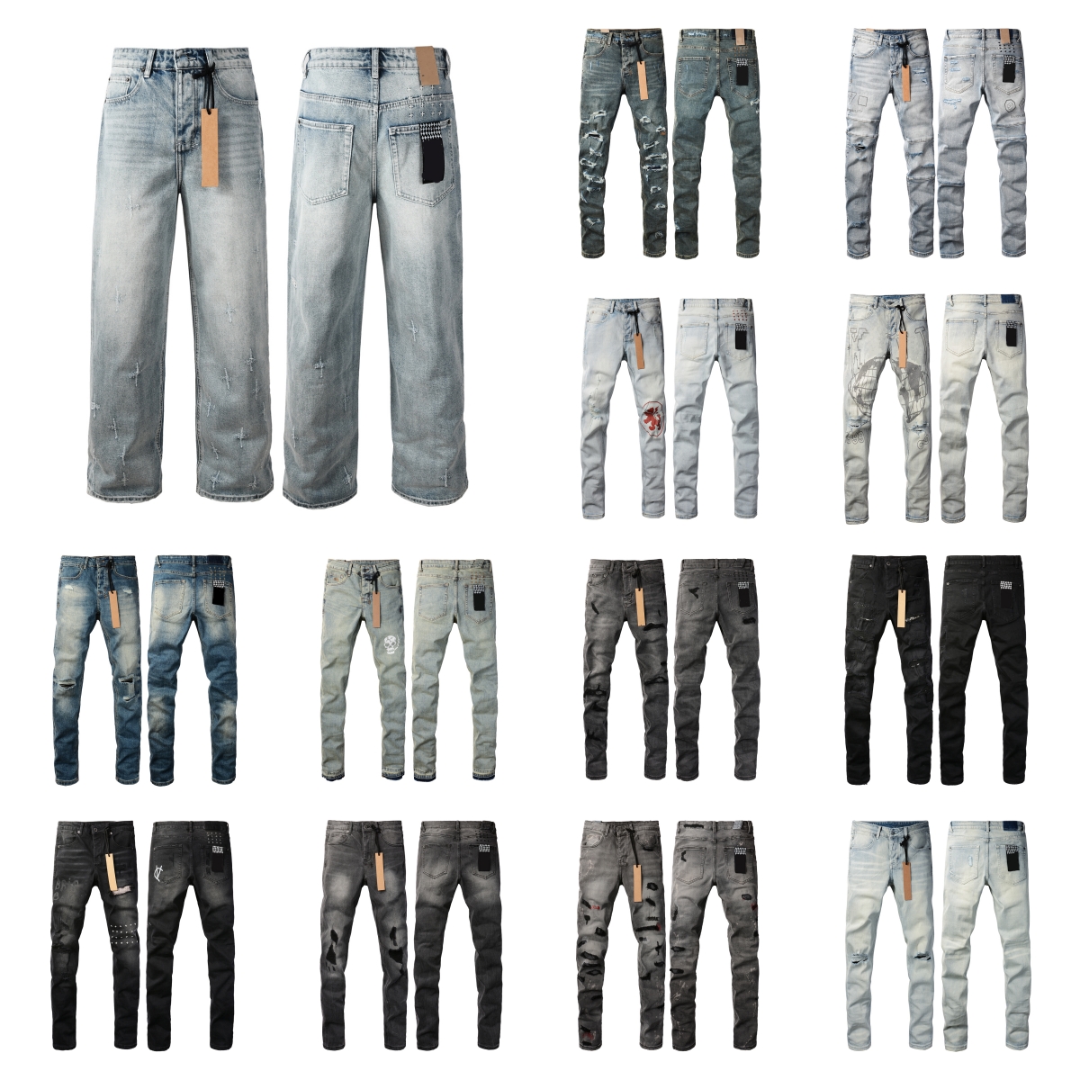 jeans designer mens ksubis jean for mens High-end Quality Straight blue Retro Streetwear Casual Sweatpants Joggers Pant eur size 28-40-image-951955339