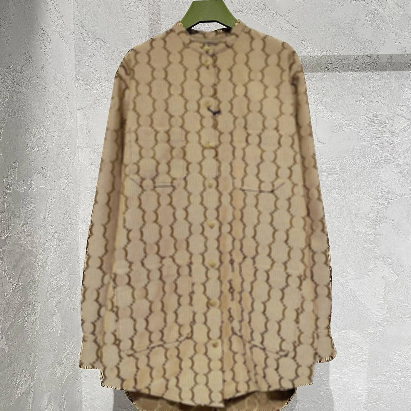 2023 Designer Ladies Casual Shirt Long Shirt Dress Casual Shirt Cardigan Women Khaki Casual Jacquard Shirt Coat G Letter Long Sleeve Shirt Bowlin-image-863573085