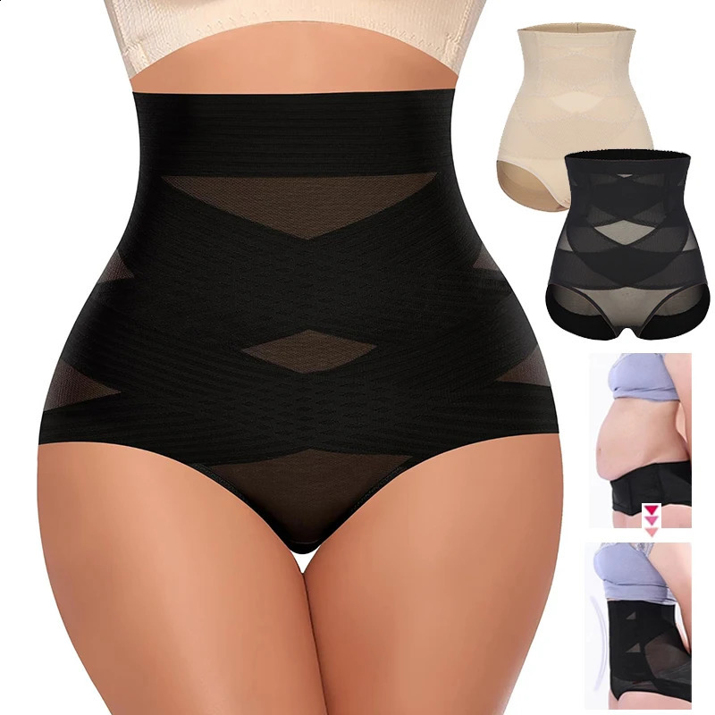 High Waisted Body Shaper Xshaped Girdles Tummy Control Shapewear Panties Slimming Waist Trainer Butt Lifter Underwear Shapers 250920