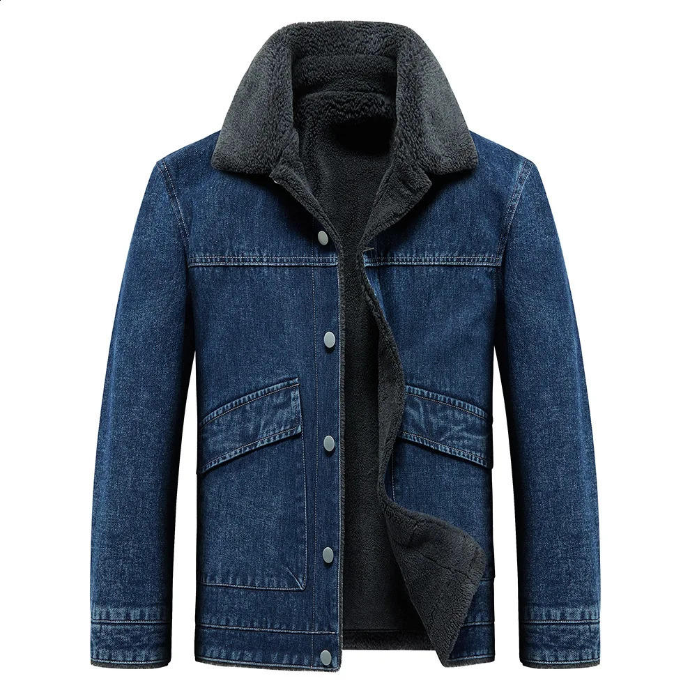 Vestes pour hommes en toison épaississeur de jean chaud manteau de jean chaud en fausse fourrue