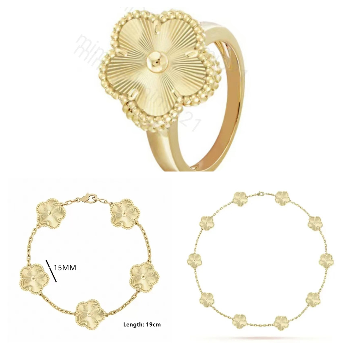Bijoux de luxe Bracelet Jewelry Classic Clover Bracelet Collier Ring Jewelry Set Elegant Designer Brand avec Mother Lover Thèmes Bracelet Braclet