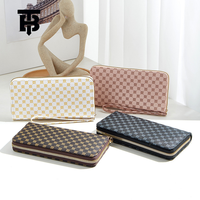TB BHULAMTE Free Shipping New Designer Women's Bag 2025 High Quality Women's Checkered Long Wallet Trendy Fashion Casual Pattern Wallet Lo