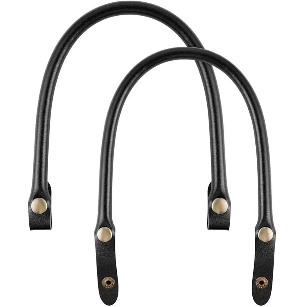 Points à main 2pcs 157 Longueur Handles Handles Handles Black PU Le cuir Purse Purse avec bouton pour sac à main250920