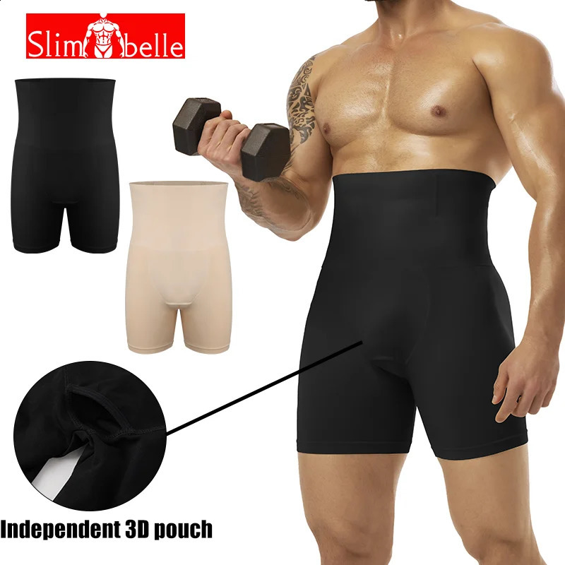 Compression Shorts for Men Breathable 3D Pouch Underwear Breathable High Waist Boxer Tummy Control Shapewear Soft Body Shaper 250920