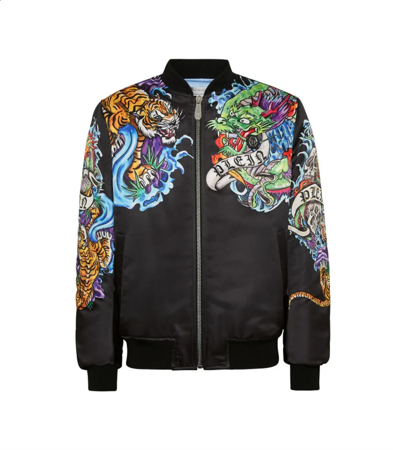 3D Printed Samurai Oni Mask Tattoo Mens Bomber Jacket Casual Spring Autumn Vintage Zipper Unisex Clothing Streetwear 250906