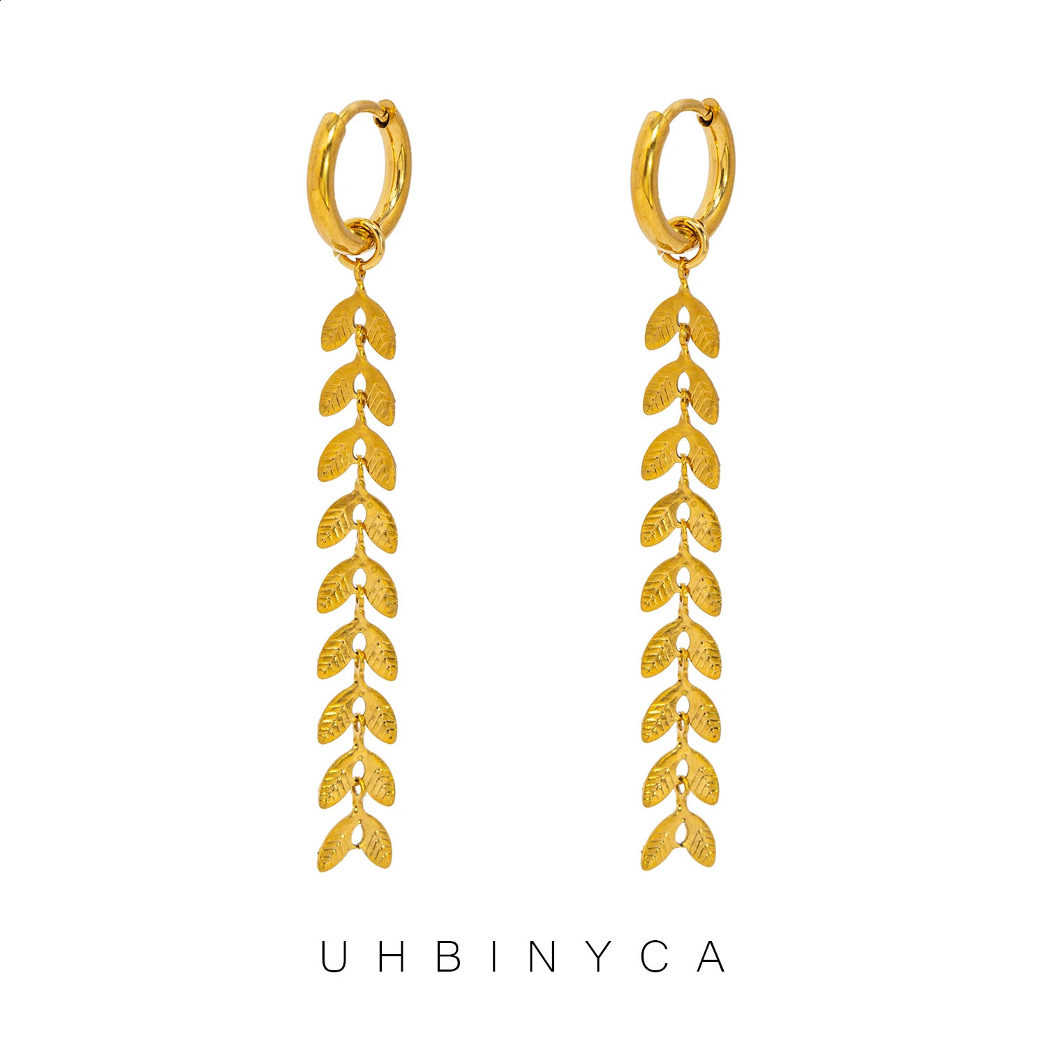 Fashion Simple Fishtail Shaped Long Earrings for Women Stainless Steel 18k Gold Plated Hypoallergenic Jewelry Gifts 250920