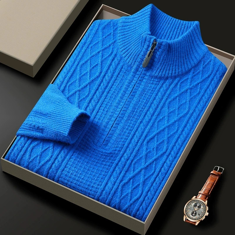 Pulllateurs à demi-fermeture à glissière Men d'automne hiver épaissie de collier de support chaud Pullaire à mode tricoté pour hommes tricot 2509