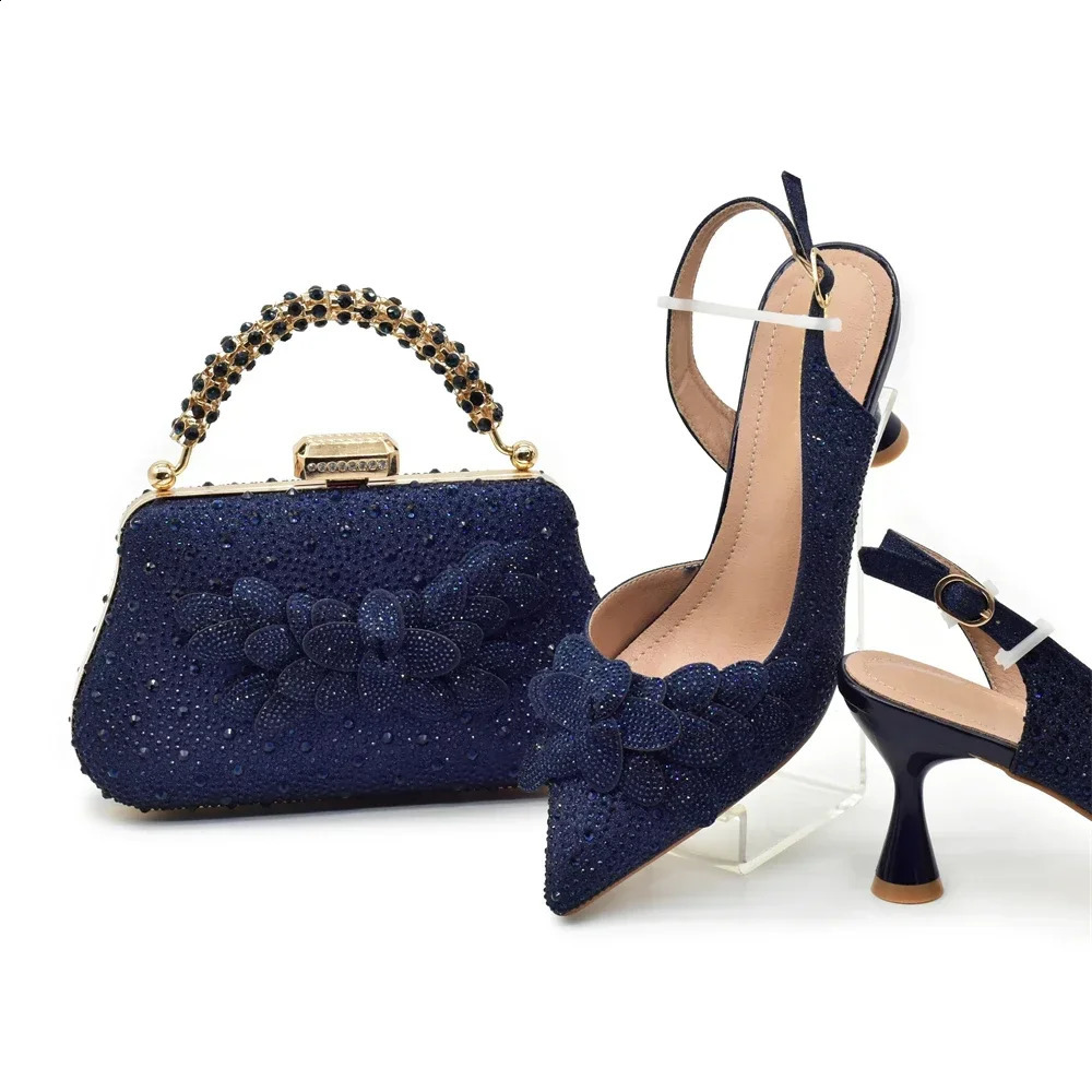 Chaussures et sacs italiens Ensemble pour les femmes Pospeaux de femmes pointues de mariage Pumps à talon High Talon Party Party Dames Set Set250