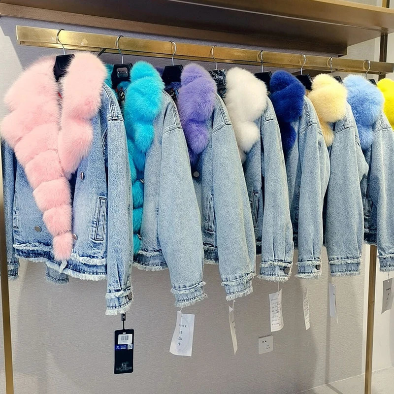 Veste de veste en denim de denim pour femmes