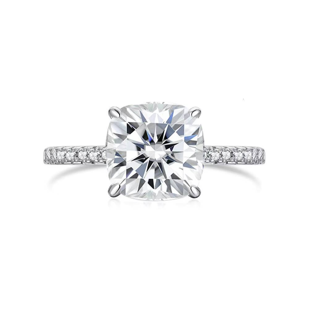Luxury 25ct sapphire bleu Moissanite Jewelry Pass Diamond Tester Custer Cut Moissanite 925 Silver Fine Anneaux pour les femmes