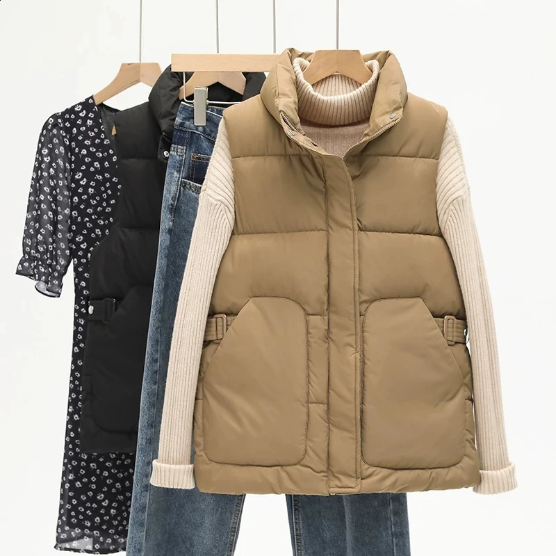 Veste d'automne en coton en coton Femme Femmes sans manches gilet veste Veste Femme Femme Colon Coton Chauffeur Coul de coton 2025 Gitre Top 2509