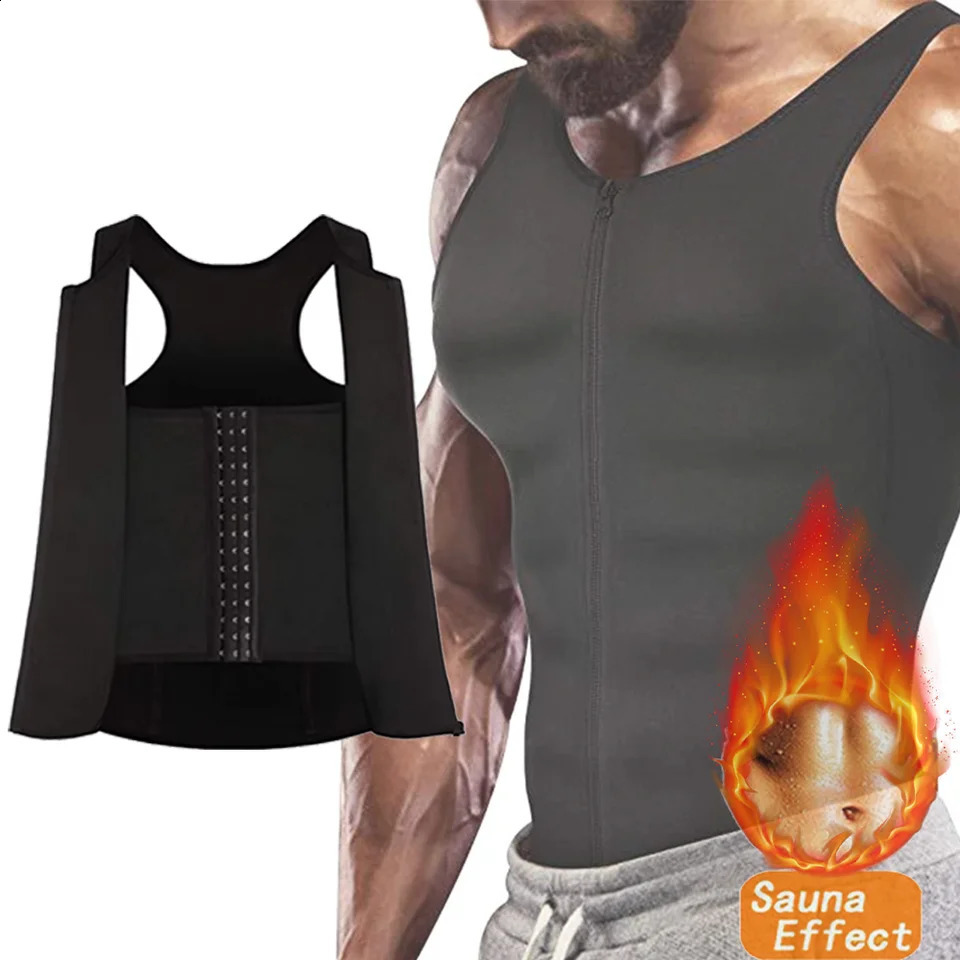 Men Compression Vest for Slimming Sauna Sweat Body Shaper Tight Undershirt Tummy Control Girdle Weight Loss Waist Trainer Tops 250920