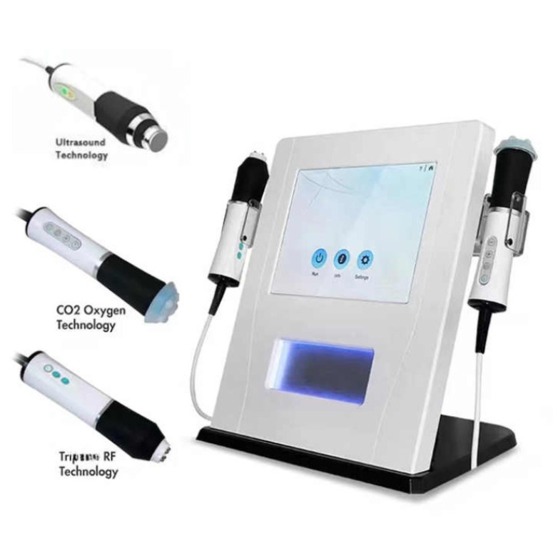 3 dans 1 machine faciale à jet oxygéné RF Soins de la peau ultrasoniques CO2 Oxygène Bubble Exfoliate Oxygène Machine faciale 274