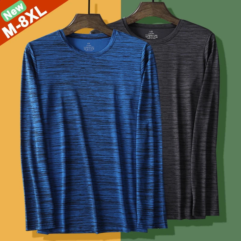 Good Quality 6XL 7XL 8XL TShirts Men Plus Size Long Sleeve Tshirt Male Tee Shirt Autumn Hiking Camping Tops Oversized Clothes 250920