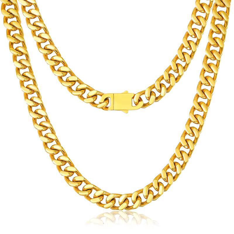 Nouvelle arrivée bijoux hip hop 18k 18 carats rempli de titane non ternissant en acier inoxydable en acier miami