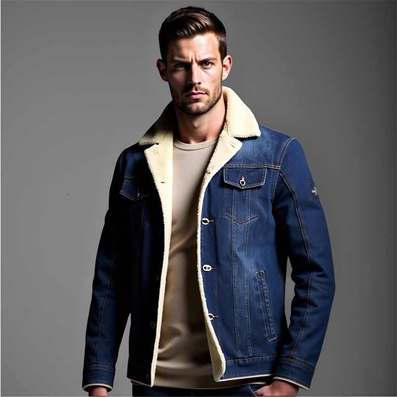 2025 Men d'automne Vestes en jean massif de la mode Vintage Vintage Vestes Homme Slim Fit Cotton Casual Black Blue Coats 250920