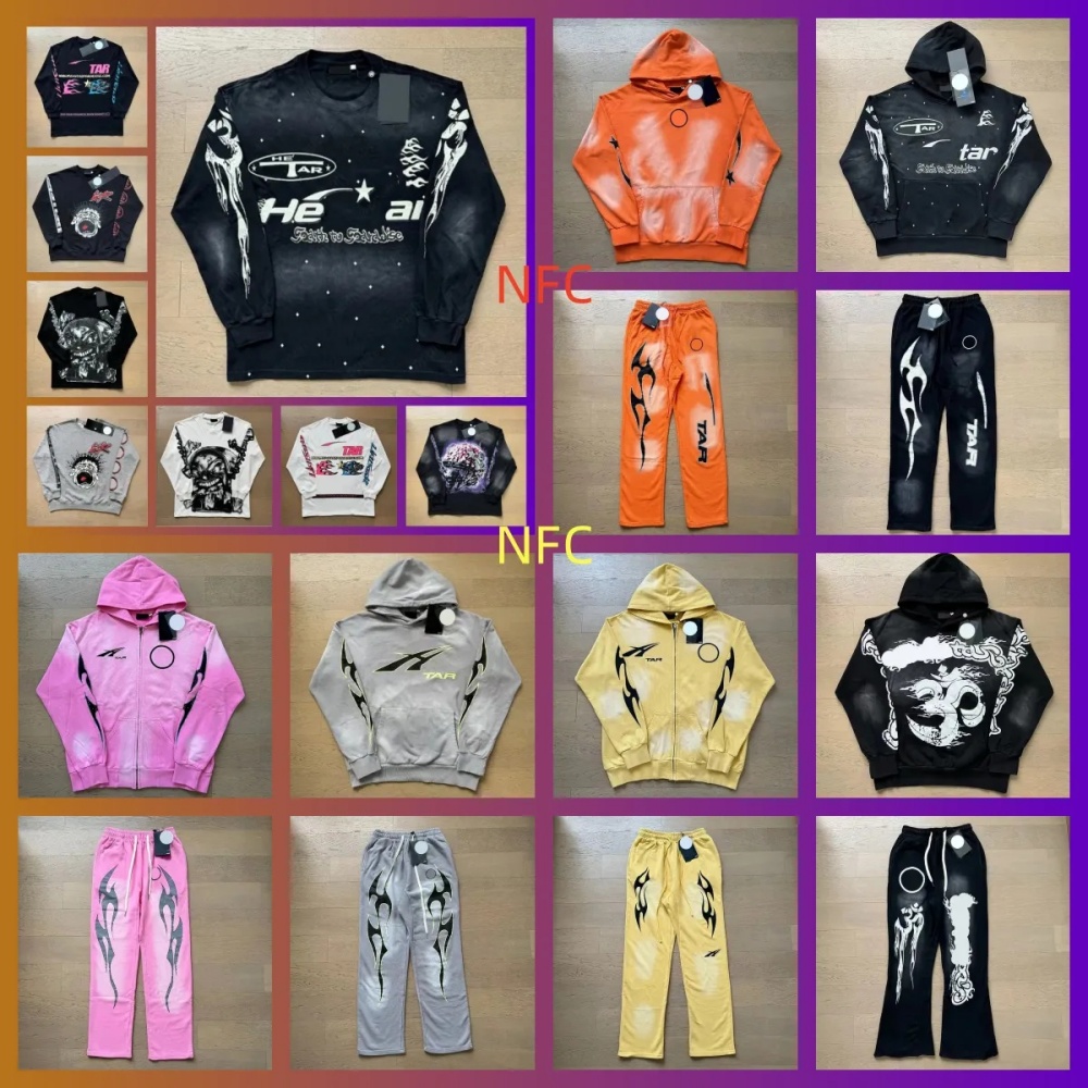 Designer Helles Mens Zip Up Hoodie Hoodie For Man Woman Hell Tracksuits Sports Suit Pants Pullover Vintage Street Graffiti Sweatshirts 2025