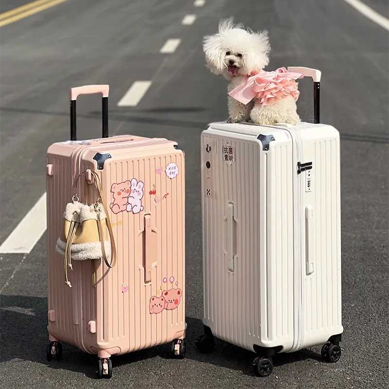 28 inch university student suitcase with large capacity female shock absorber brake universal wheelXJ250922-image-1076246347