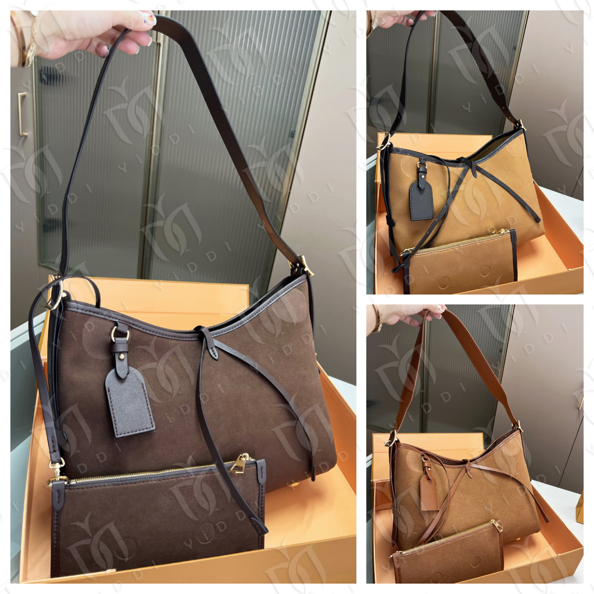 Autumn Women Trendy Suede bags Designer hobo slouchy bag Suede carryals bag Designer weekend bag winter large Crossbody Handbag Shopping bags Large