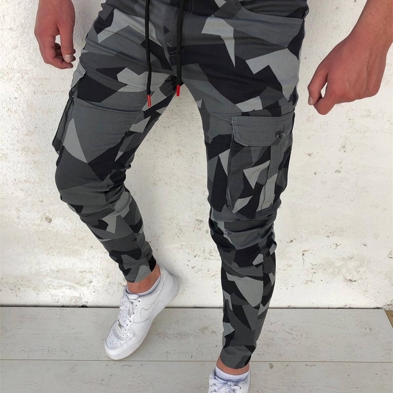 plaid casual muscle brother camouflage sports pants slim elastic leggings mens fitness pants running training pants 250920