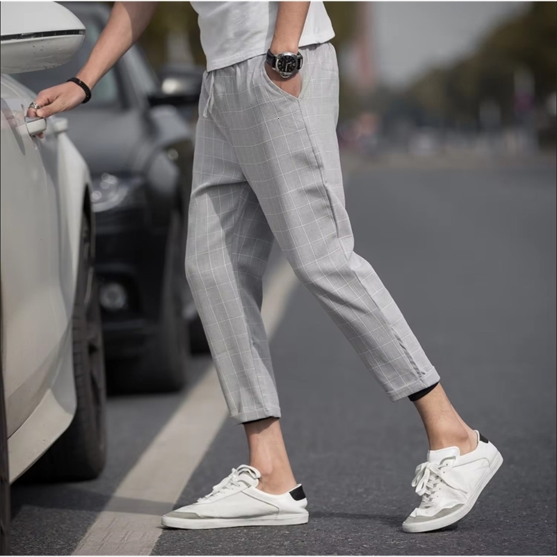 Pantalons de mode Men de mode Mid Taist Slims Fit Male Pantalon Sweat
