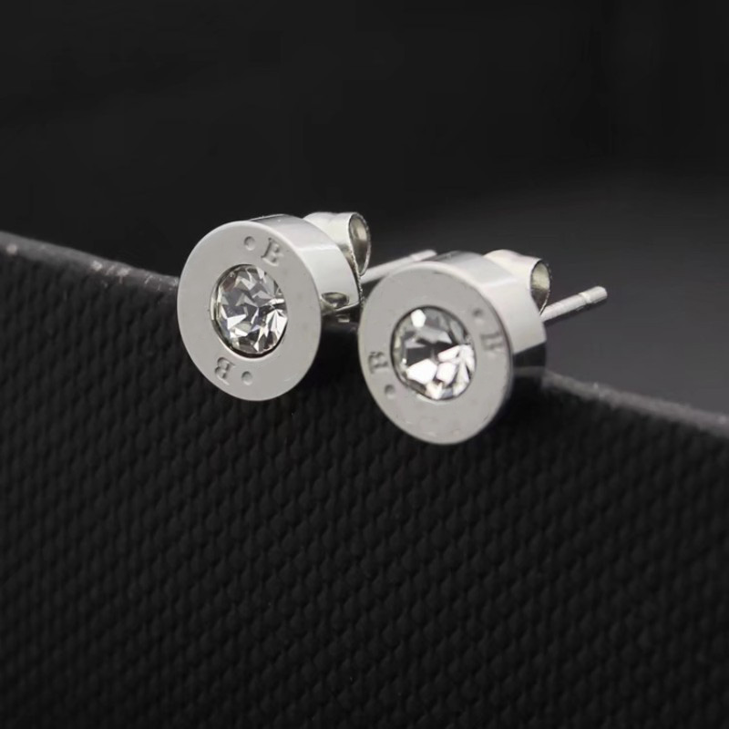 Cute Size Titanium Steel Women Designer Studs With Diamonds Luxurious Letter Couple Earrings For Christmas