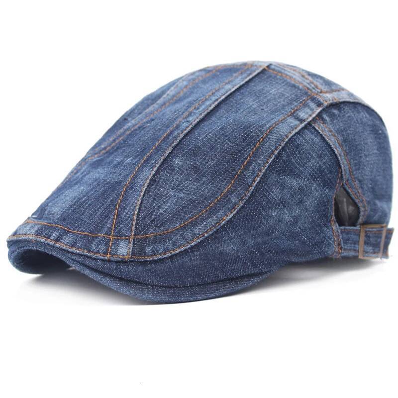 Denim réglable pour femmes jeans unisexe décontractés Béret chapeau de couleur solide capuchon de couleur printemps chapeaux d'automne hommes hiv