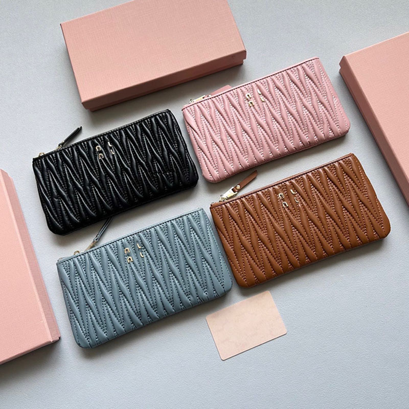 Organizer Long Wallet For Women Large Capacity Zipper Elegant Chic Passport Holders Luxury Party Dinner Genuine Leather Clutch Bag With Box