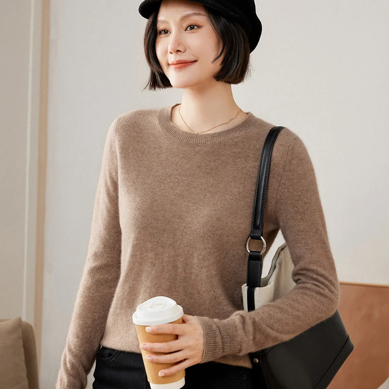 100 Pure Goat Cashmere Knitted Pullovers ONeck Sweater Soft High Quality Ladies Jumpers Clothes 250906