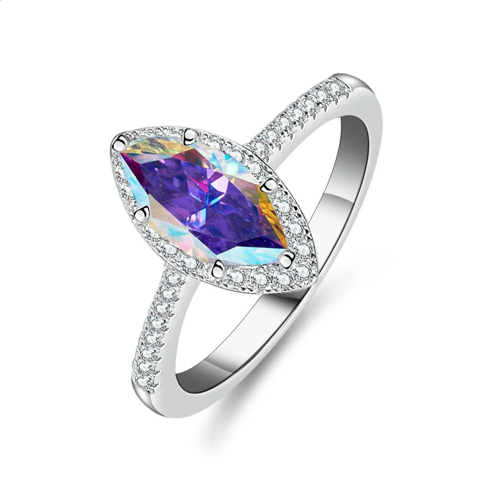 Vintage 925 STERLING Silver Mariquesa Cut Real Ring Pass Pass Diamond Test de mariage Anneau de fiançailles de mariage Fine Bijoux en gros 250920