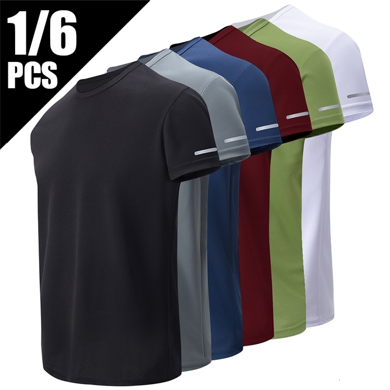 124Pcs Mens Summer Solid Color Mix And Match Shortsleeved Young Mens Loose Quickdrying Sports Running Shirt Middleaged T 250920